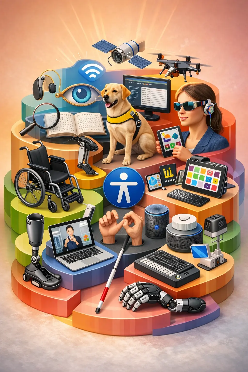 Composición de diferentes ayudas técnicas para las diferentes capacidades